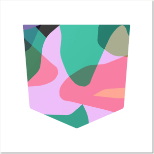 Pocket - ABSTRACT CAMOUFLAGE PINK GREEN Posters and Art